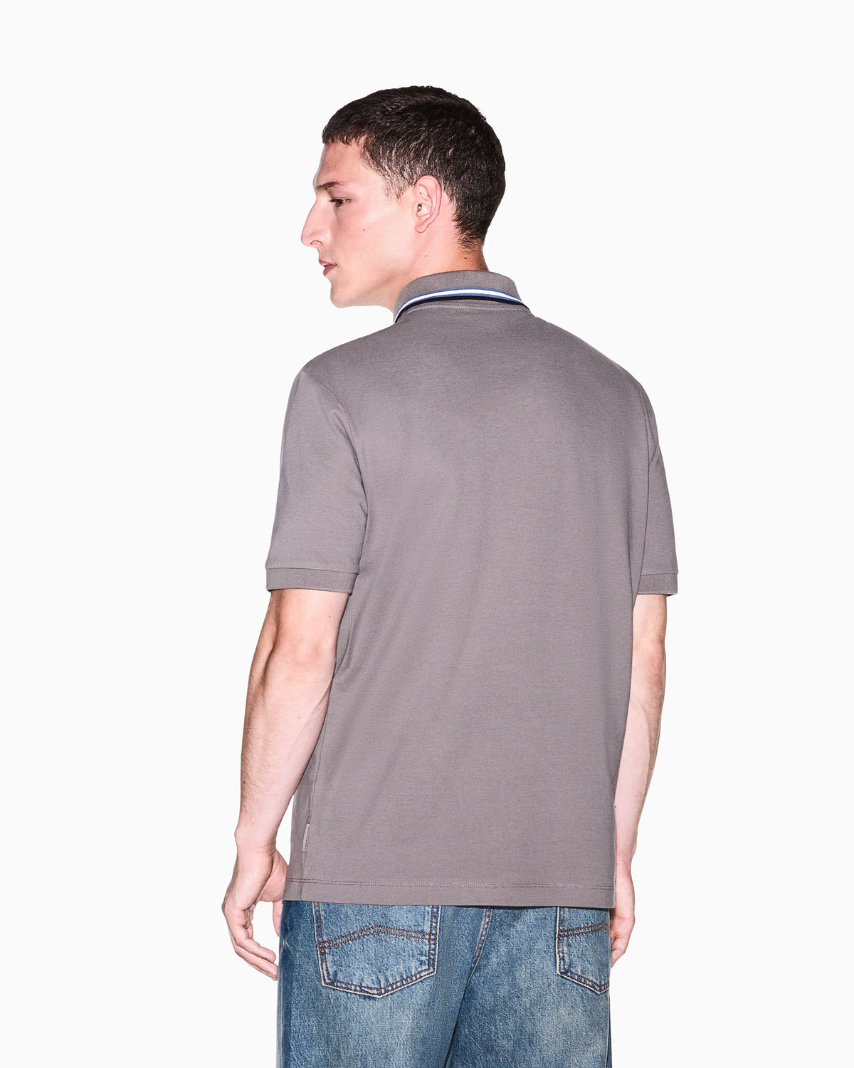 regular fit polo shirt in cotton piquet with rib details