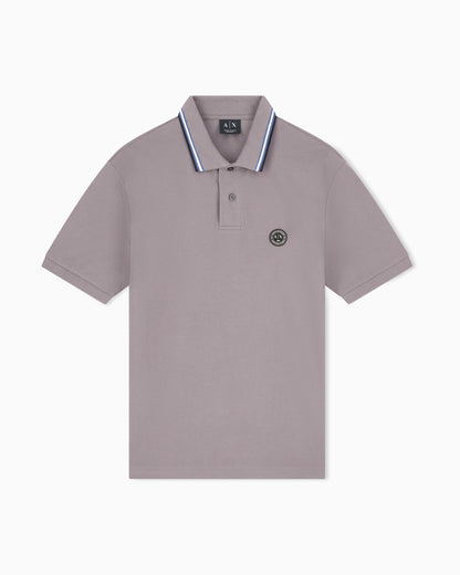 regular fit polo shirt in cotton piquet with rib details