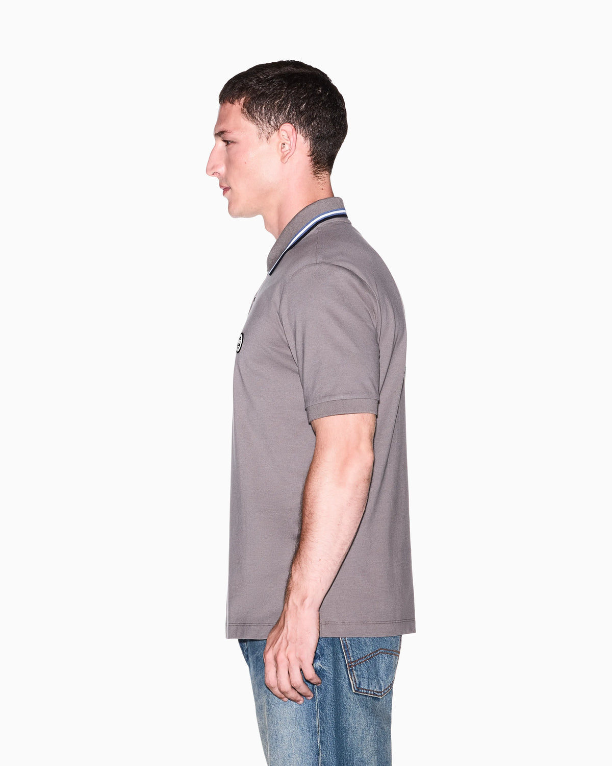 regular fit polo shirt in cotton piquet with rib details