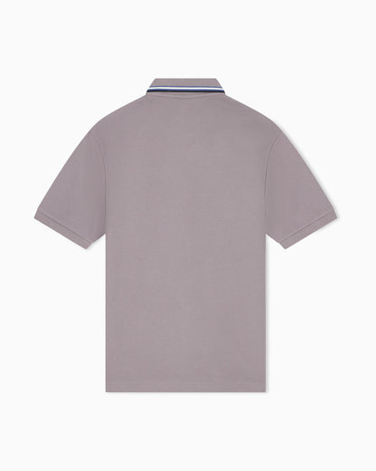 regular fit polo shirt in cotton piquet with rib details