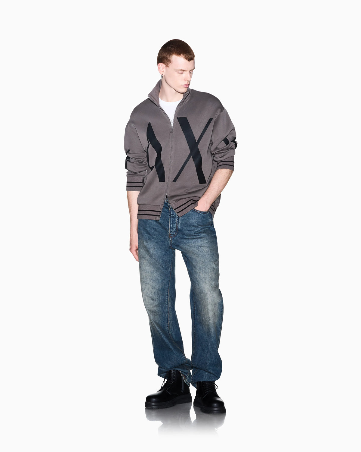 sweatshirt in bonded stretch cotton