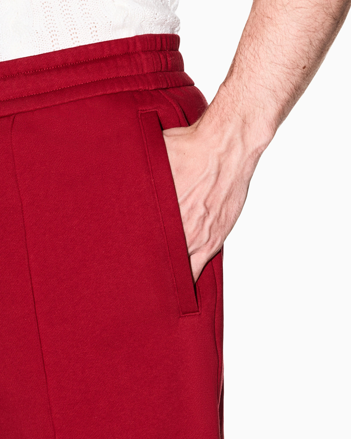 regular fit trousers in cotton French terry