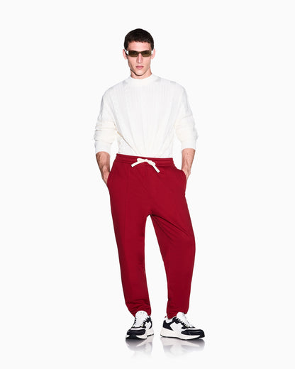 regular fit trousers in cotton French terry