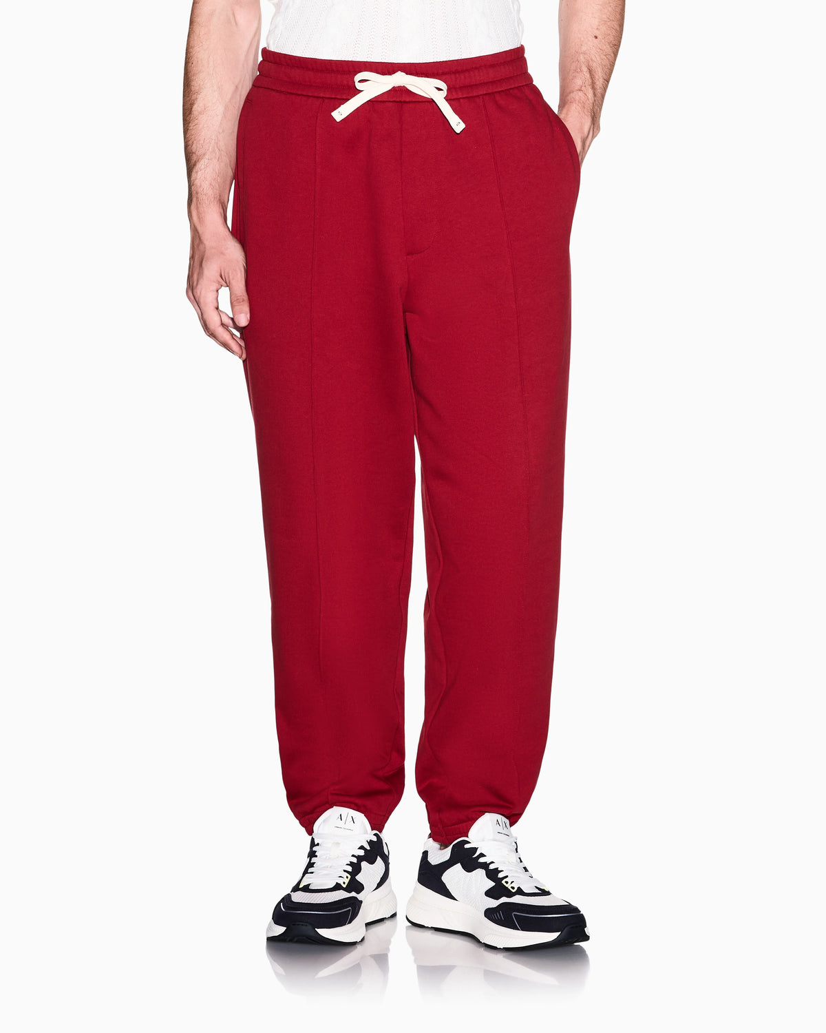 regular fit trousers in cotton French terry