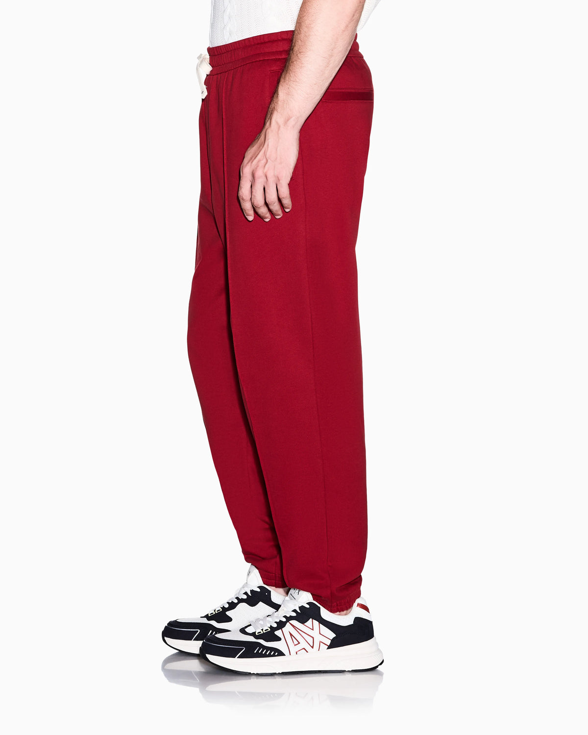 regular fit trousers in cotton French terry