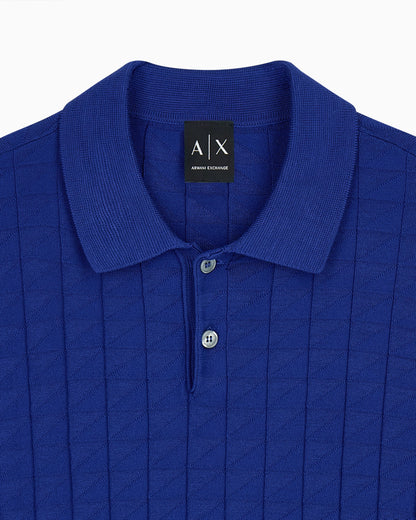 regular fit knit polo in viscose mix