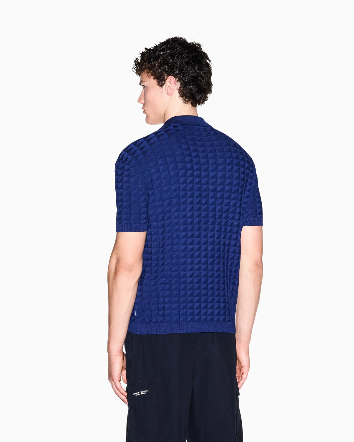 regular fit knit polo in viscose mix