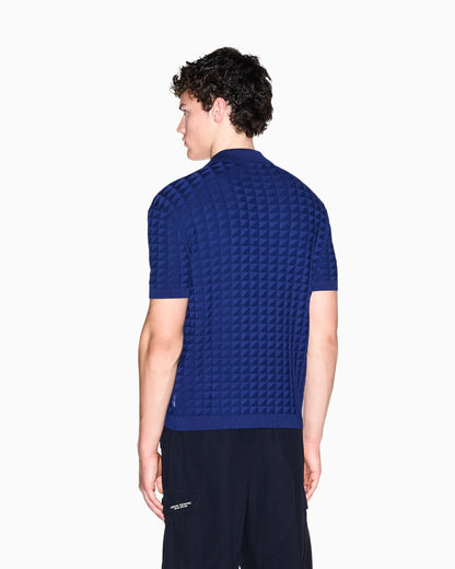 regular fit knit polo in viscose mix