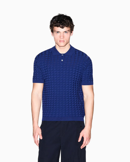 regular fit knit polo in viscose mix