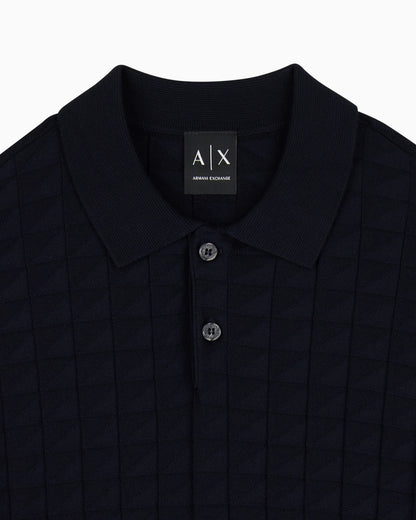 regular fit knit polo in viscose mix