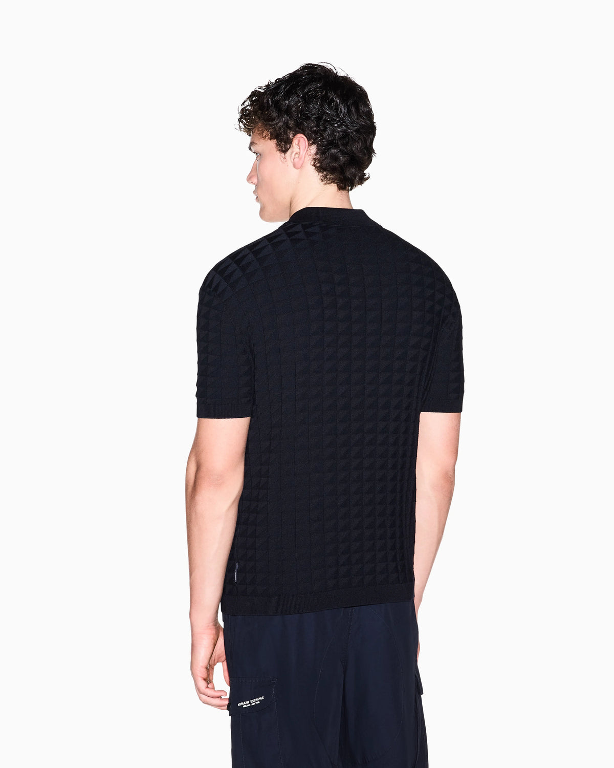 regular fit knit polo in viscose mix
