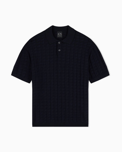 regular fit knit polo in viscose mix