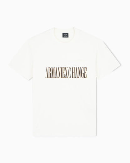 Regular fit T-shirt in cotton jersey with pocket and logo