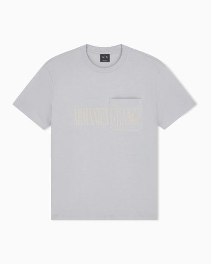 Regular fit T-shirt in cotton jersey with pocket and logo