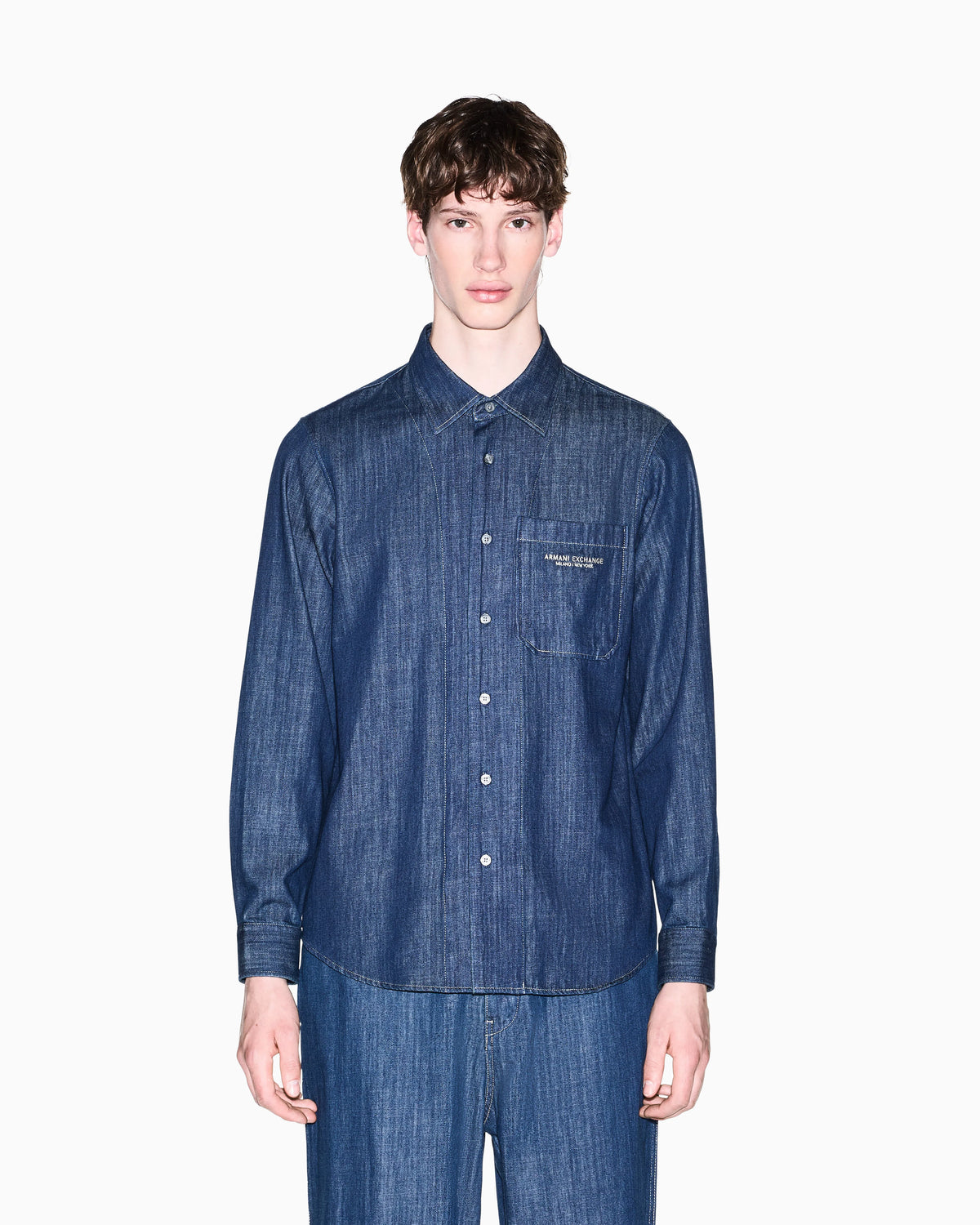 regular fit shirt in cotton denim