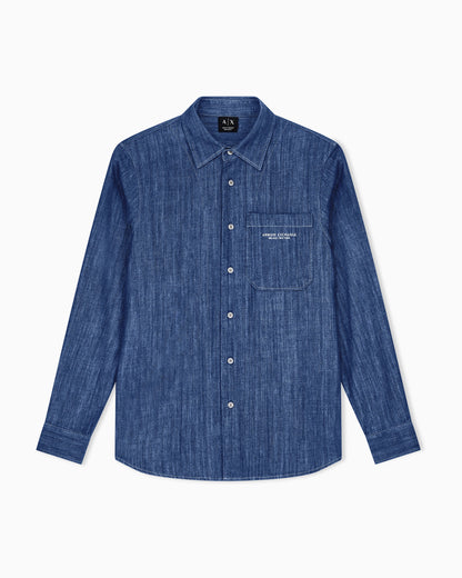 regular fit shirt in cotton denim