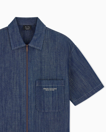 oversized shirt denim washed cotton