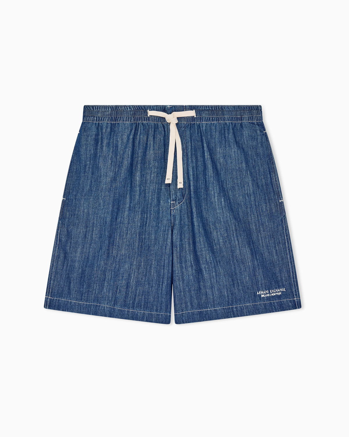 regular fit shorts in washed cotton denim
