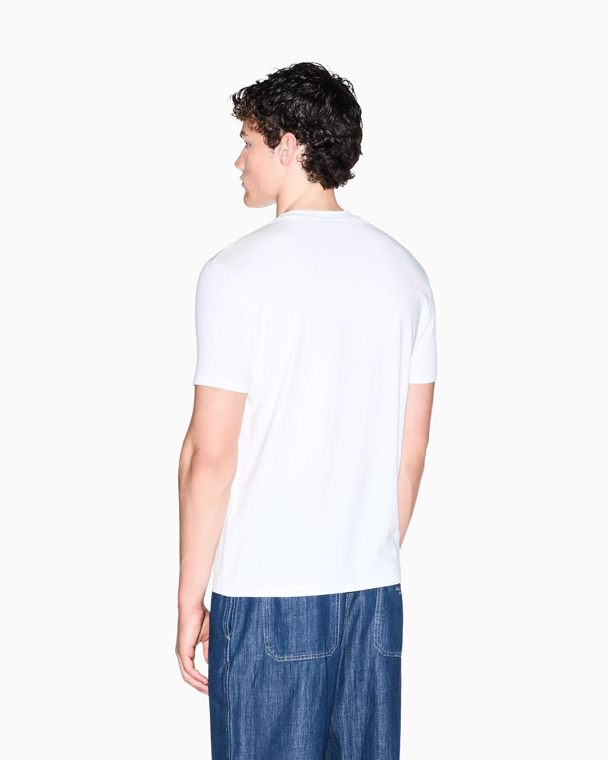 slim fit t-shirt in stretch cotton jersey with rib details