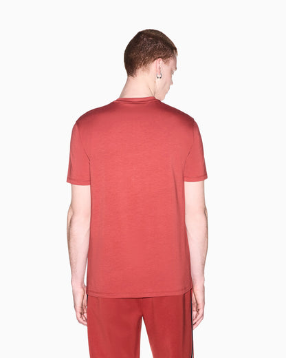 slim fit t-shirt in stretch cotton jersey with rib details