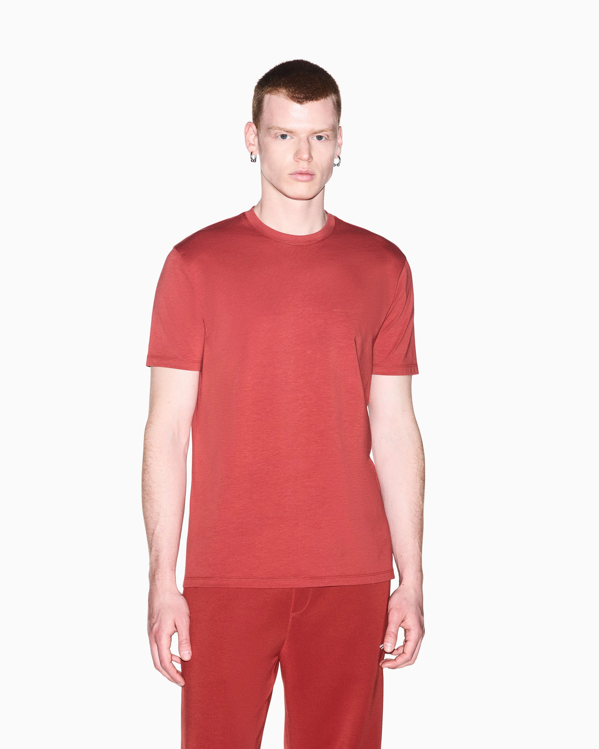 slim fit t-shirt in stretch cotton jersey with rib details