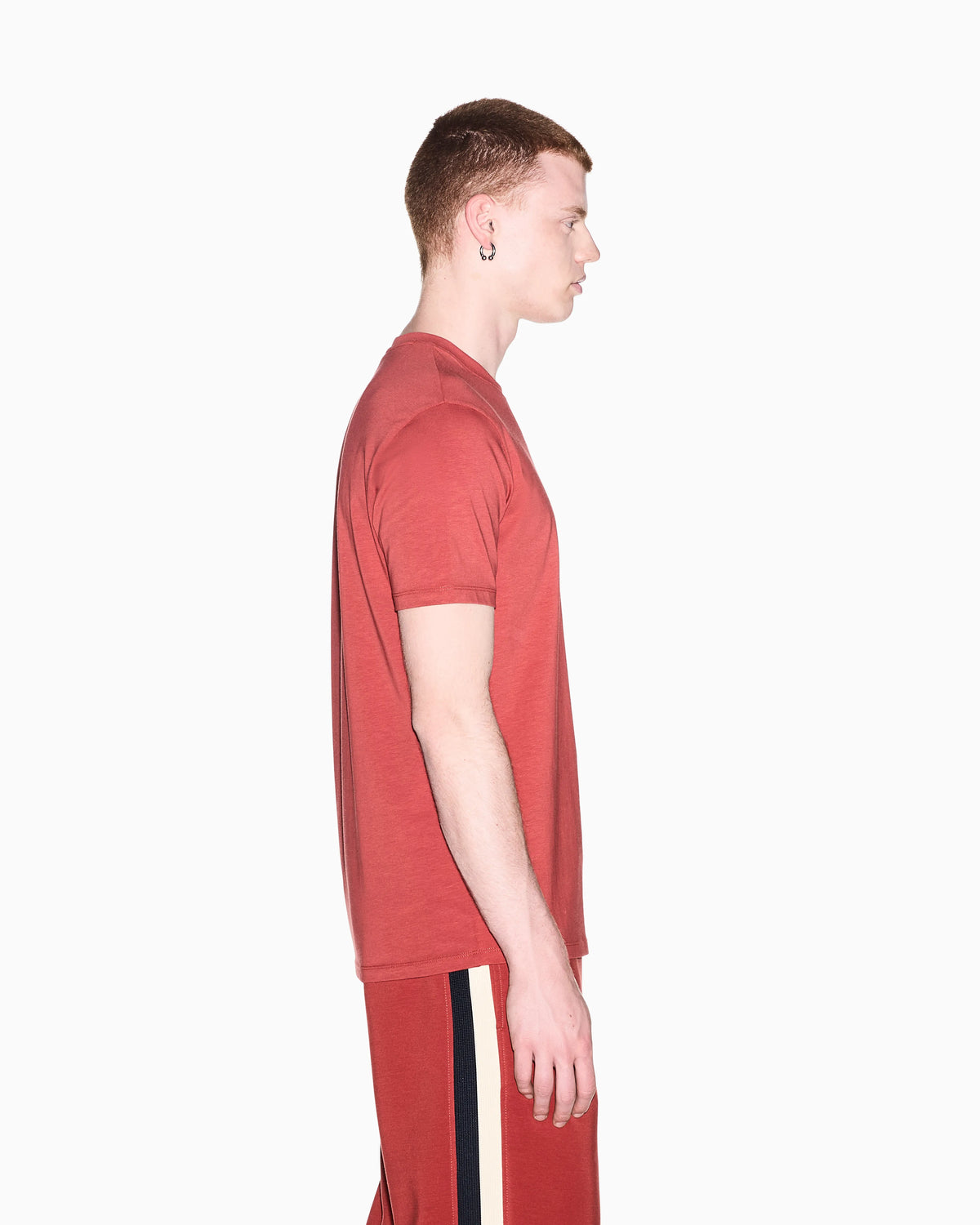 slim fit t-shirt in stretch cotton jersey with rib details