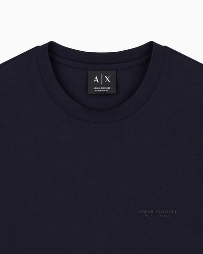 slim fit t-shirt in stretch cotton jersey with rib details
