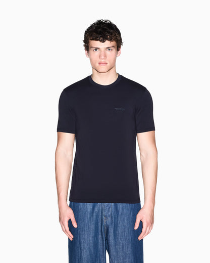 slim fit t-shirt in stretch cotton jersey with rib details