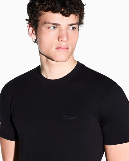 slim fit t-shirt in stretch cotton jersey with rib details