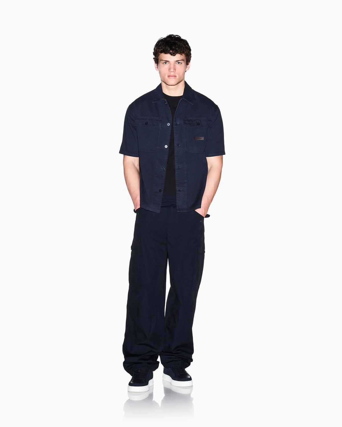 slim fit t-shirt in stretch cotton jersey with rib details