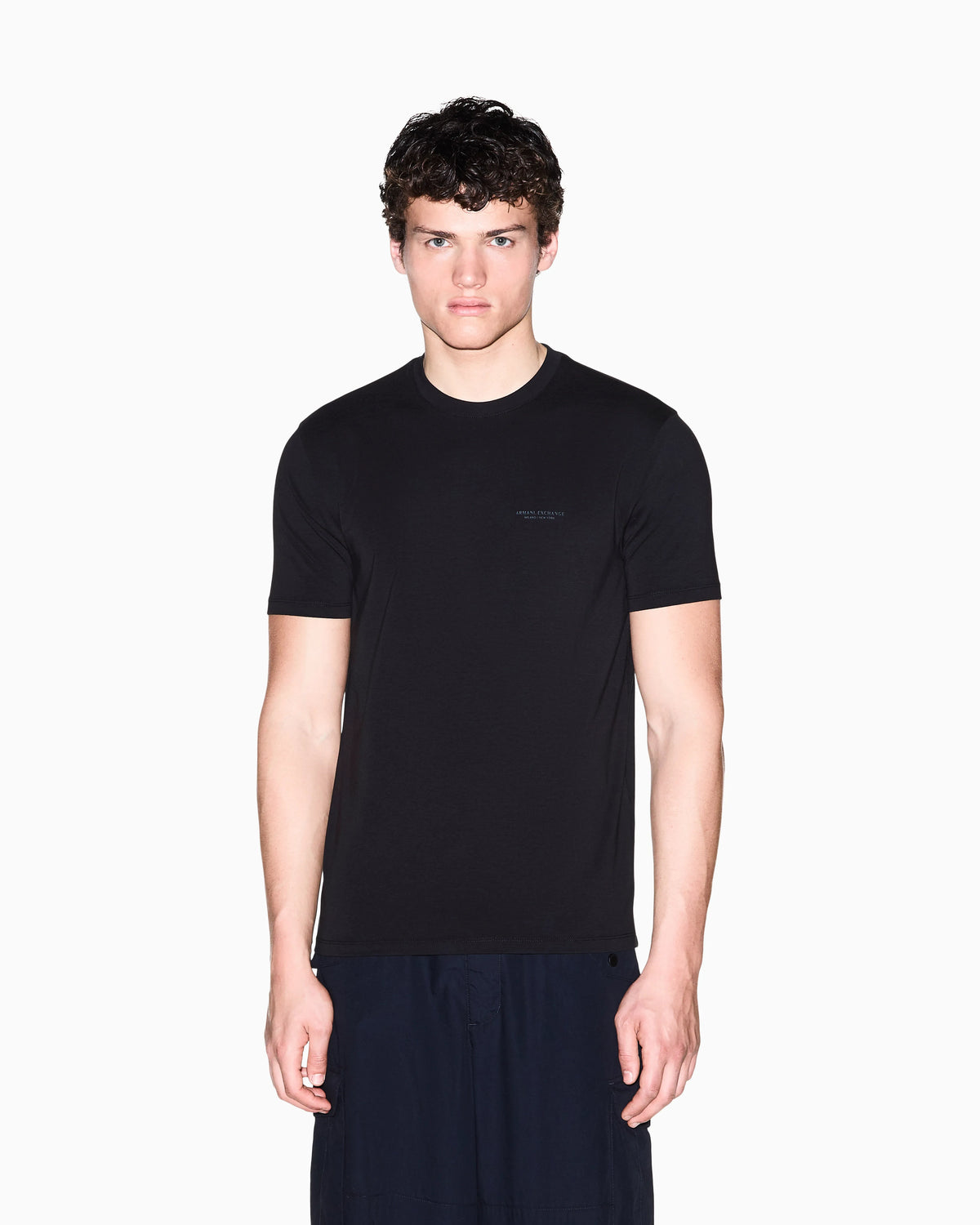 slim fit t-shirt in stretch cotton jersey with rib details