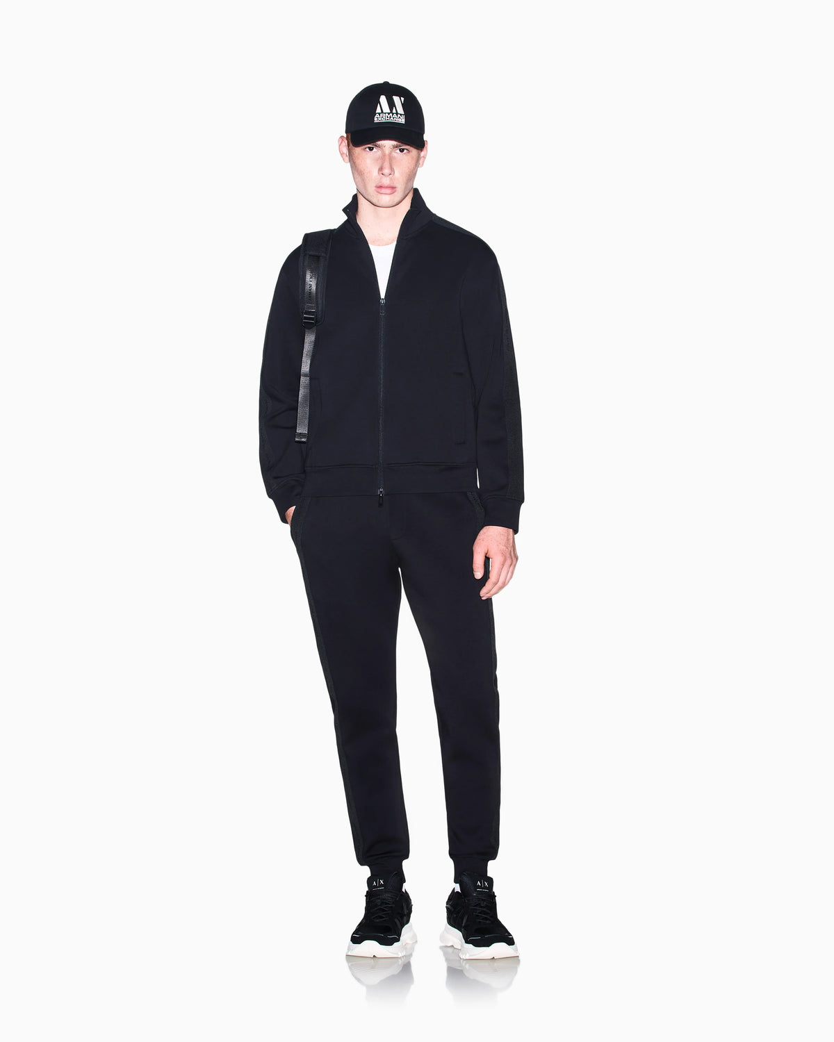 sweatshirt in bonded stretch cotton blend