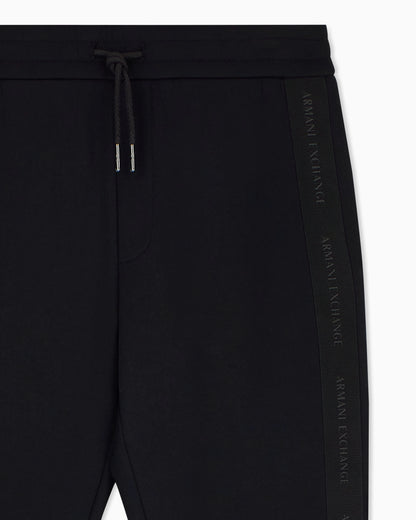 regular fit trousers bonded stretch cotton jersey