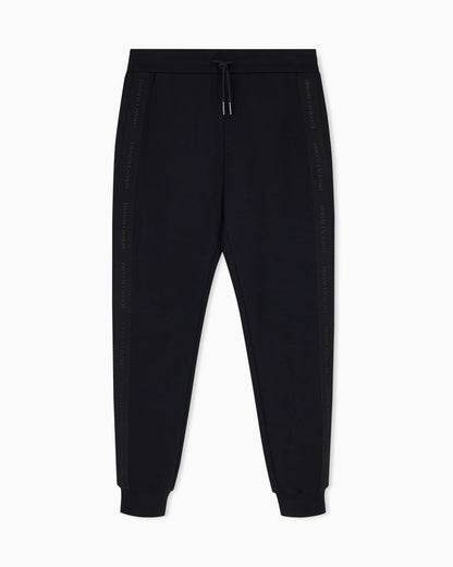 regular fit trousers bonded stretch cotton jersey