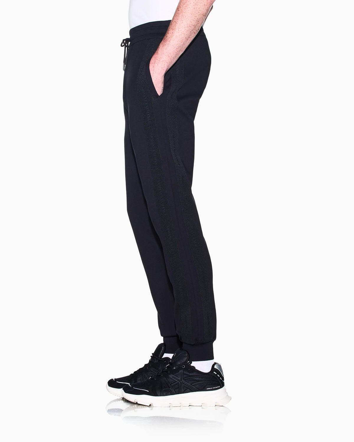 regular fit trousers bonded stretch cotton jersey