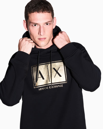 Hoodie with box gold logo