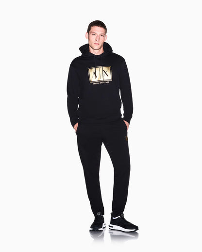 Hoodie with box gold logo
