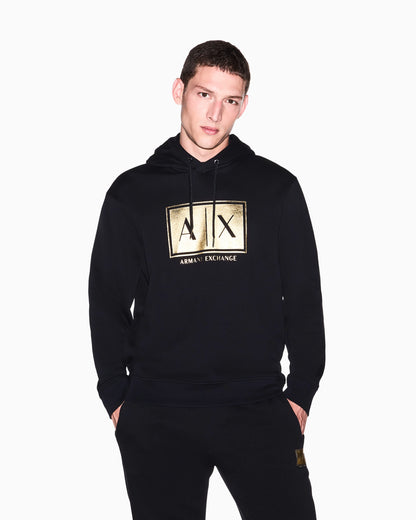 Hoodie with box gold logo