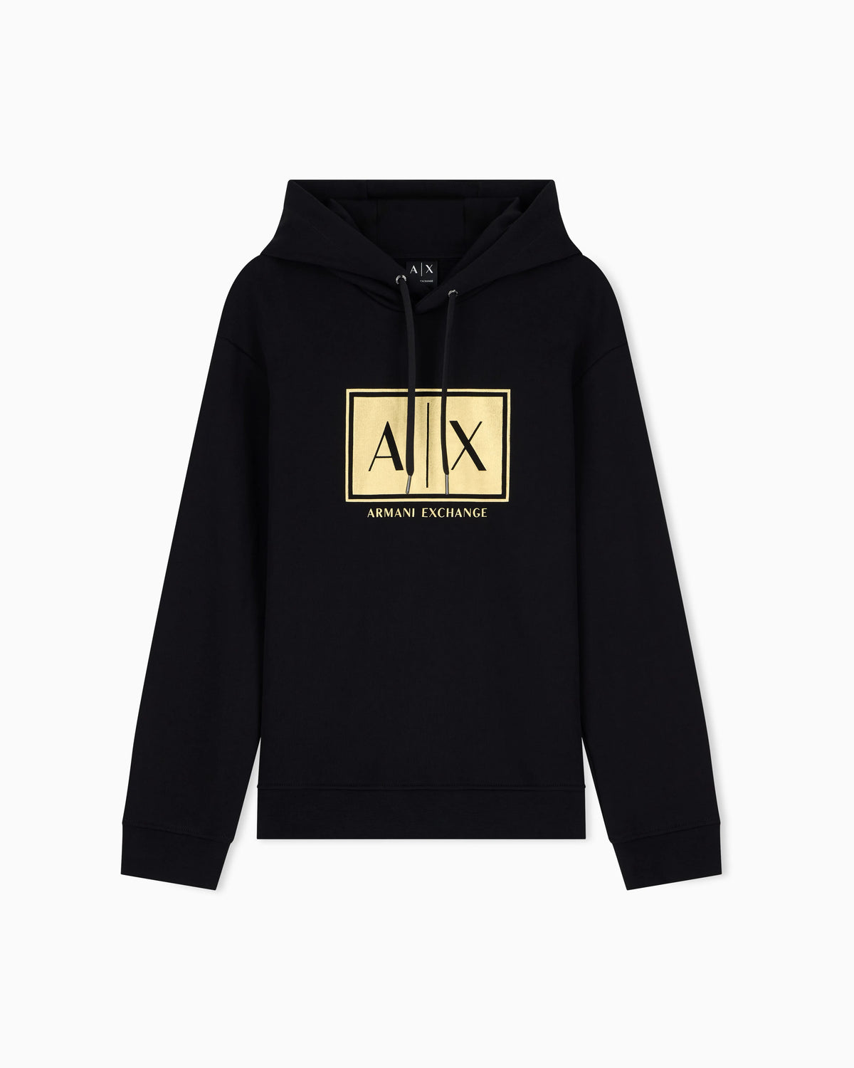 Hoodie with box gold logo