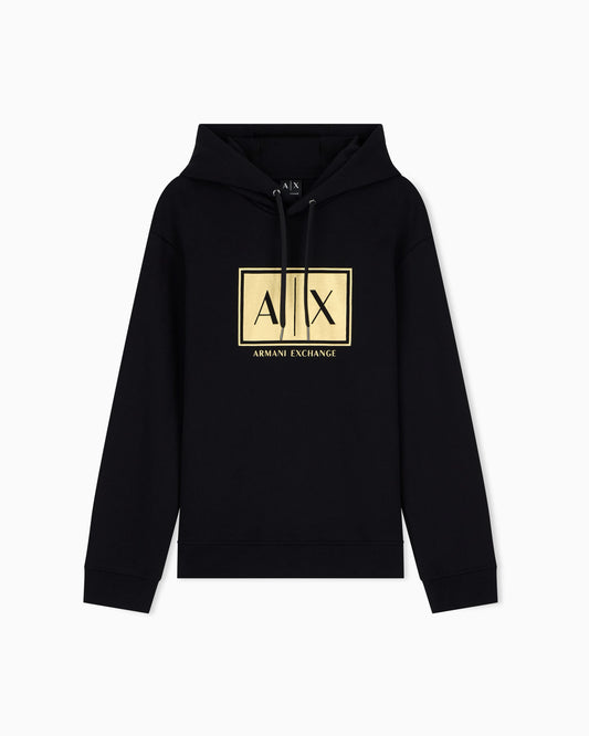 Hoodie with box gold logo