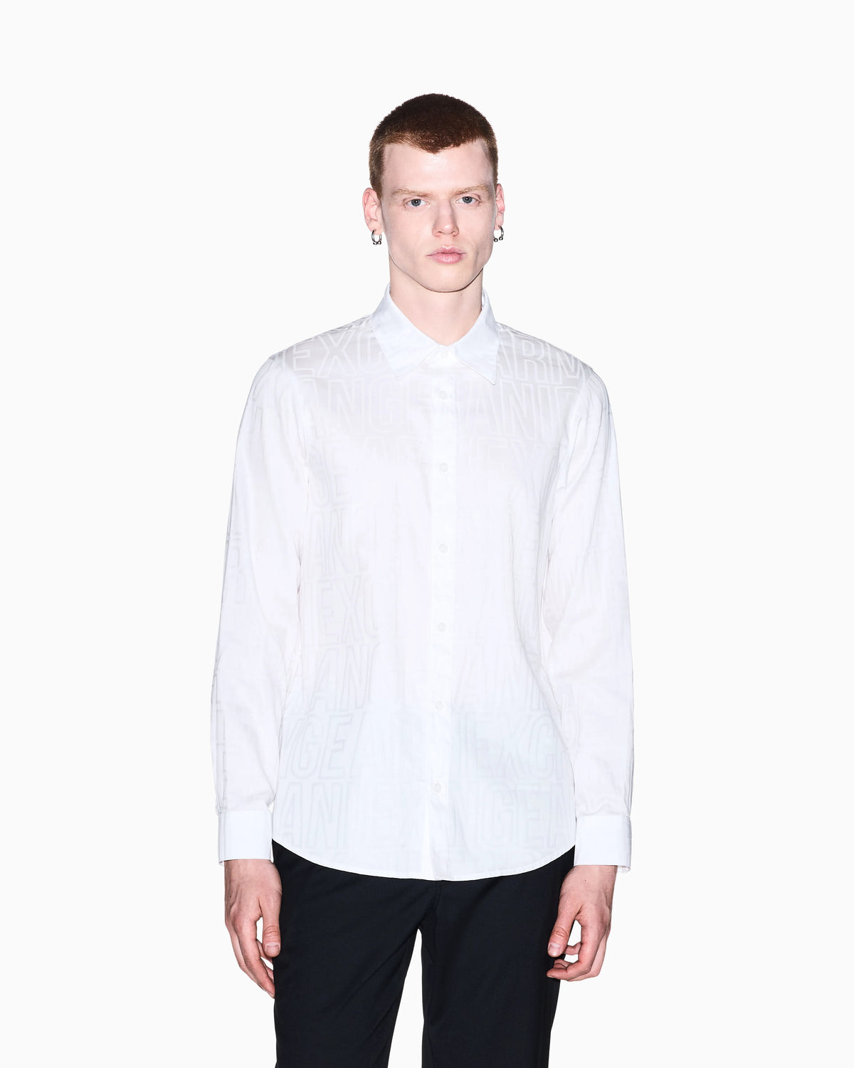 regular fit shirt in cotton jacquard