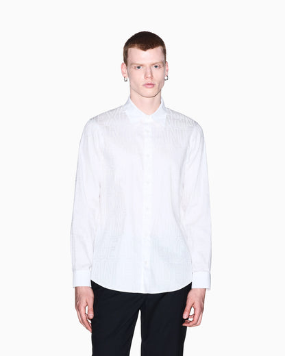 regular fit shirt in cotton jacquard