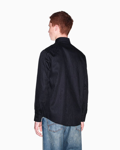 regular fit shirt in cotton jacquard
