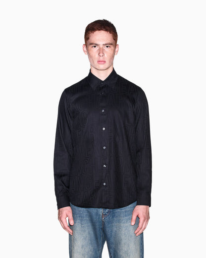 regular fit shirt in cotton jacquard