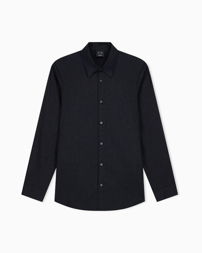 regular fit shirt in cotton jacquard