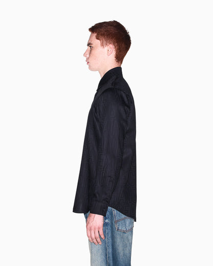 regular fit shirt in cotton jacquard