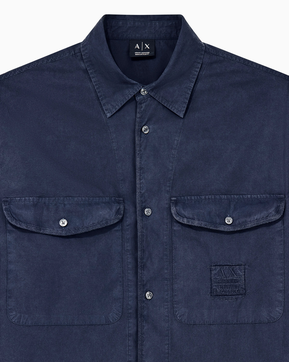 regular fit shirt in cotton poplin