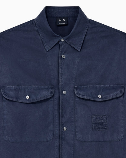 regular fit shirt in cotton poplin