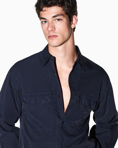 regular fit shirt in cotton poplin