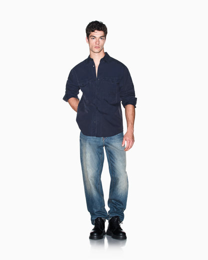 regular fit shirt in cotton poplin